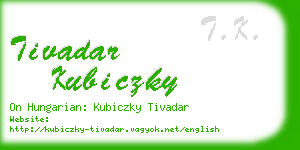 tivadar kubiczky business card